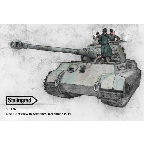 1/35 King Tiger Crew in Ardennes December 1944 (3 figures & 1 bust) 1/35 King Tiger Crew in Ardennes December 1944 (3 figures & 1 bust)