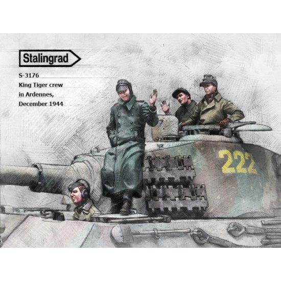 1/35 King Tiger Crew in Ardennes December 1944 (3 figures & 1 bust) 1/35 King Tiger Crew in Ardennes December 1944 (3 figures & 1 bust)