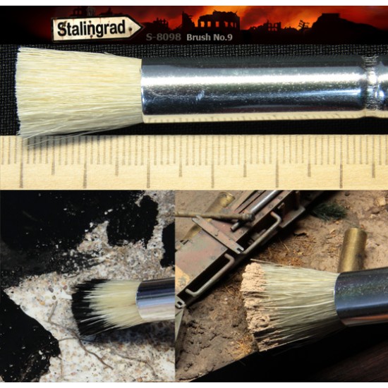 Hard Bristle Paint Brush - Round Size 9 (Suitable for Diorama Work)