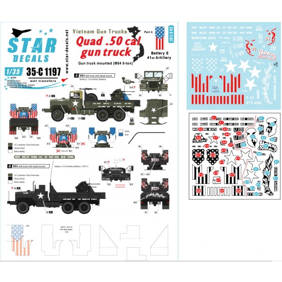 Decals for 1/35 Vietnam Gun Trucks #4. Quad .50 cal Easy Rider, Young Crusaders Decals for 1/35 Vietnam Gun Trucks #4. Quad .50 cal Easy Rider, Young Crusaders
