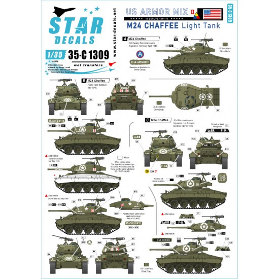 1/35 US Armoured Mix # 2. M24 Chaffee in Europe 1944-45. 1/35 US Armoured Mix # 2. M24 Chaffee in Europe 1944-45.