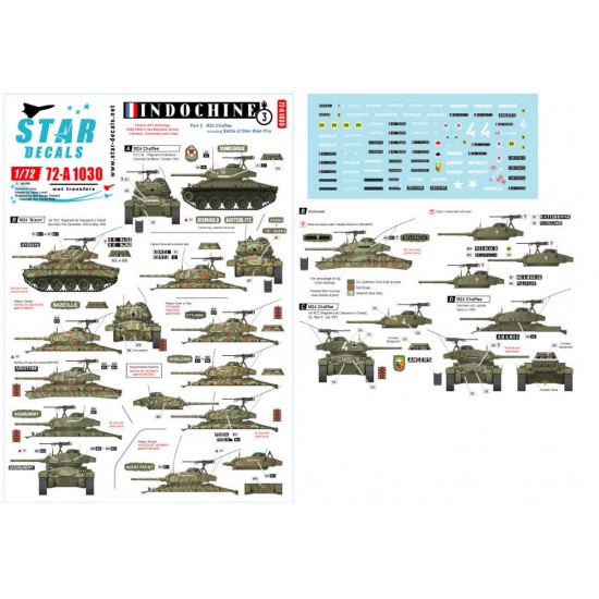 Decals for 1/72 Indochine #3: M24 Chaffee/Bison. 1er RCC. in Dien Bien Phu, RICM ... Decals for 1/72 Indochine #3: M24 Chaffee/Bison. 1er RCC. in Dien Bien Phu, RICM ...