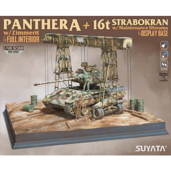 1/48 Panther A w/Zimmerit & Full Interior & 16T Strabokran w/Diorama Base 1/48 Panther A w/Zimmerit & Full Interior & 16T Strabokran w/Diorama Base