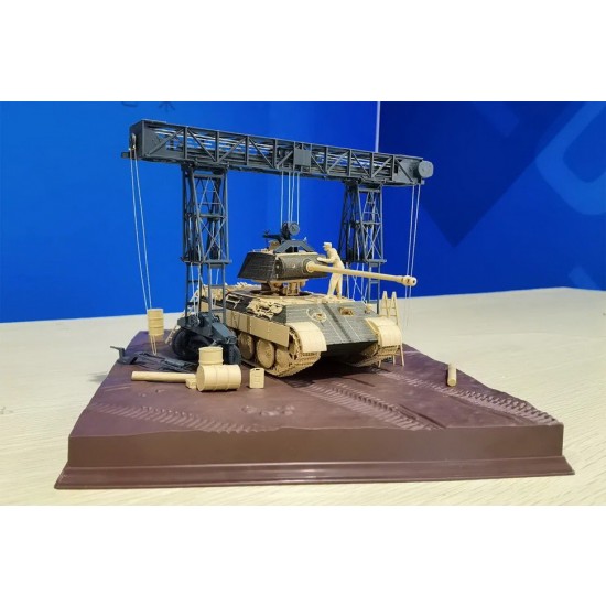 1/48 Panther A w/Zimmerit & Full Interior & 16T Strabokran w/Diorama Base 1/48 Panther A w/Zimmerit & Full Interior & 16T Strabokran w/Diorama Base