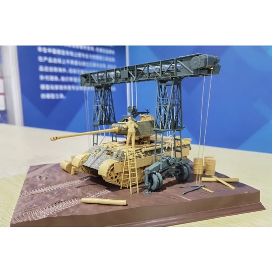 1/48 Panther A w/Zimmerit & Full Interior & 16T Strabokran w/Diorama Base 1/48 Panther A w/Zimmerit & Full Interior & 16T Strabokran w/Diorama Base