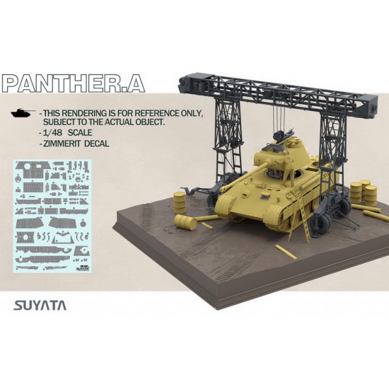 1/48 Panther A w/Zimmerit & Full Interior & 16T Strabokran w/Diorama Base 1/48 Panther A w/Zimmerit & Full Interior & 16T Strabokran w/Diorama Base