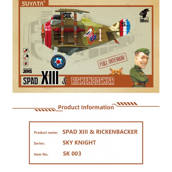 Sky Knight - SPAD XIII (130 x 164 x 88mm) & Rickenbacker Sky Knight - SPAD XIII (130 x 164 x 88mm) & Rickenbacker