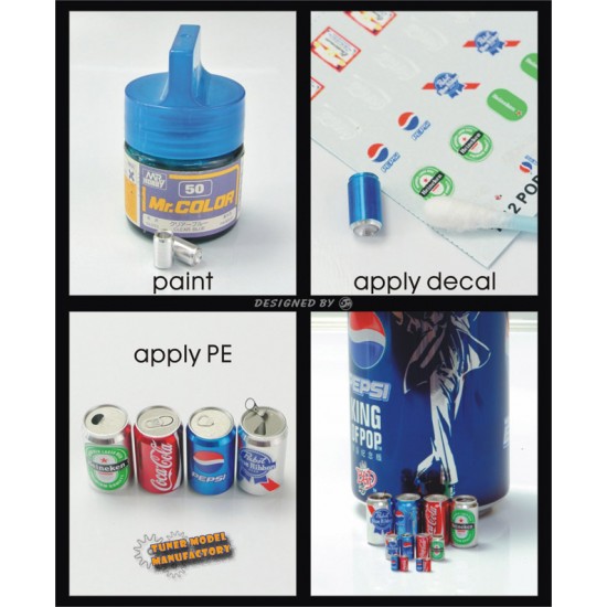 1/6 POP Cans Set IV (Metal parts + Decals + Photoetch) 1/6 POP Cans Set IV (Metal parts + Decals + Photoetch)