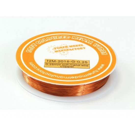 Soft Metallic Coloured Metal Wire - Copper (Diameter: 0.25mm, Length: over 2.5m) Soft Metallic Coloured Metal Wire - Copper (Diameter: 0.25mm, Length: over 2.5m)