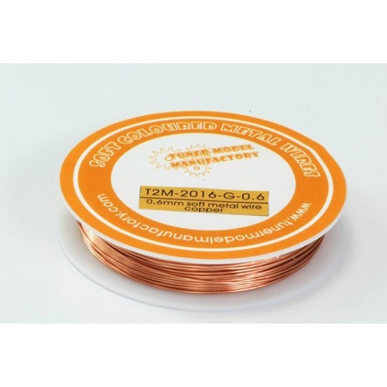 Soft Metallic Coloured Metal Wire - Copper (Diameter: 0.6mm, Length: over 2.5m) Soft Metallic Coloured Metal Wire - Copper (Diameter: 0.6mm, Length: over 2.5m)