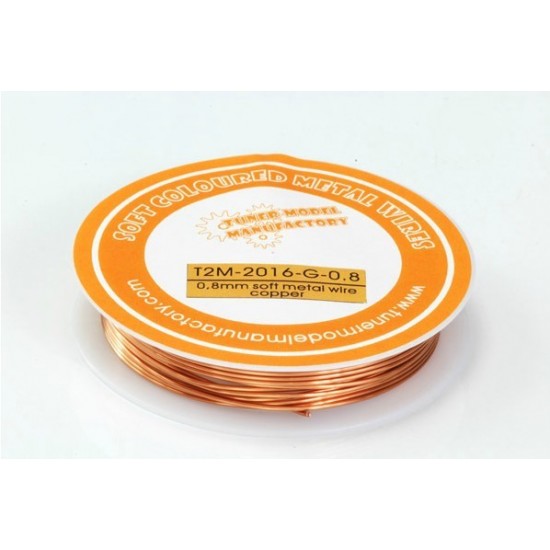 Soft Metallic Coloured Metal Wire - Copper (Diameter: 0.8mm, Length: over 2.5m) Soft Metallic Coloured Metal Wire - Copper (Diameter: 0.8mm, Length: over 2.5m)