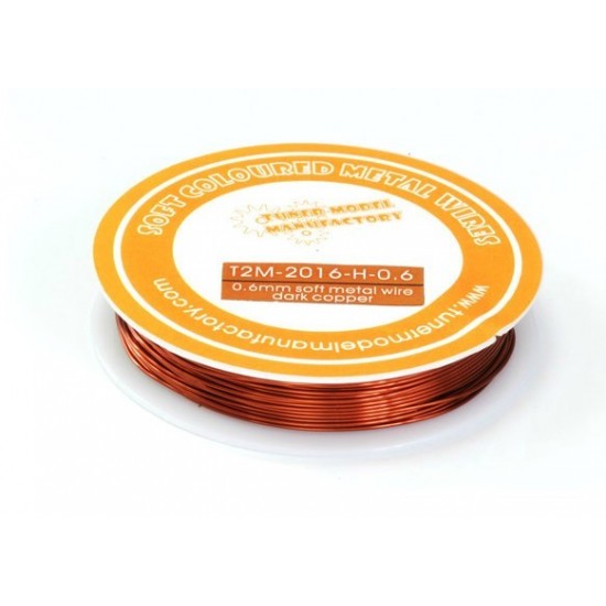 Soft Metallic Coloured Metal Wire - Dark Copper (Diameter: 0.6mm, Length: over 2.5m) Soft Metallic Coloured Metal Wire - Dark Copper (Diameter: 0.6mm, Length: over 2.5m)