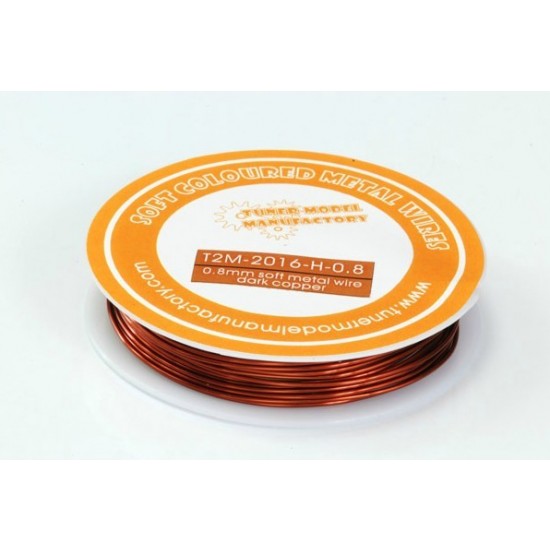 Soft Metallic Coloured Metal Wire - Dark Copper (Diameter: 0.8mm, Length: over 2.5m) Soft Metallic Coloured Metal Wire - Dark Copper (Diameter: 0.8mm, Length: over 2.5m)