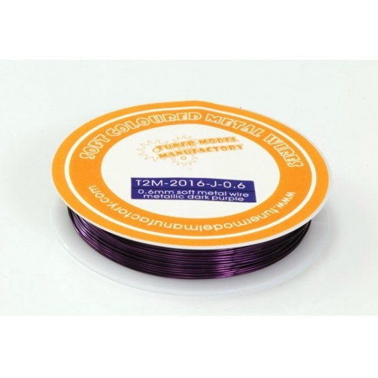 Soft Metallic Coloured Metal Wire - Dark Purple (Diameter: 0.6mm, Length: over 2.5m) Soft Metallic Coloured Metal Wire - Dark Purple (Diameter: 0.6mm, Length: over 2.5m)