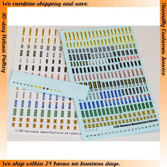 1/20 Harness Manufacture Logos (Decal+Sticker) 1/20 Harness Manufacture Logos (Decal+Sticker)