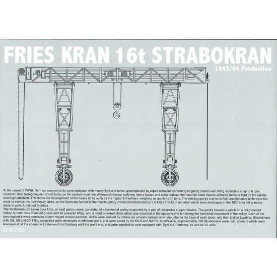 1/35 Fries Kran 16t Strabokran 1943/44 Production 1/35 Fries Kran 16t Strabokran 1943/44 Production