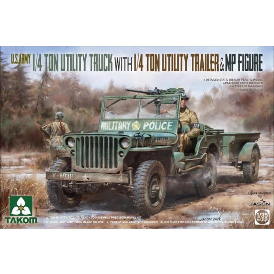 1/35 US Army 1/4 Ton Utility Truck w/Utility Trailer & MP Figure 1/35 US Army 1/4 Ton Utility Truck w/Utility Trailer & MP Figure
