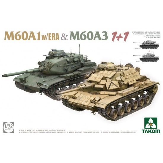 1/72 M60A1 w/ERA & M60A3 Main Battle Tanks (1+1) 1/72 M60A1 w/ERA & M60A3 Main Battle Tanks (1+1)