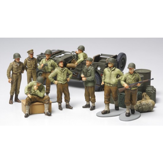 1/48 WWII US Army Infantry At Rest (9 Figures)