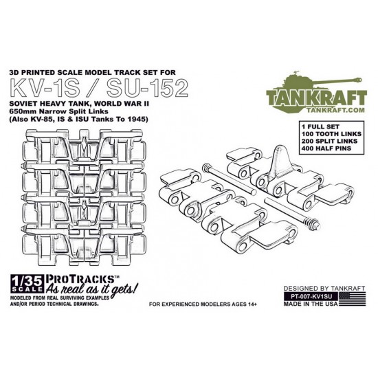 1/35 KV-1/SU 152 650mm Narrow Split Links for Trumpeter #01571/Tamiya/RFM kits 1/35 KV-1/SU 152 650mm Narrow Split Links for Trumpeter #01571/Tamiya/RFM kits