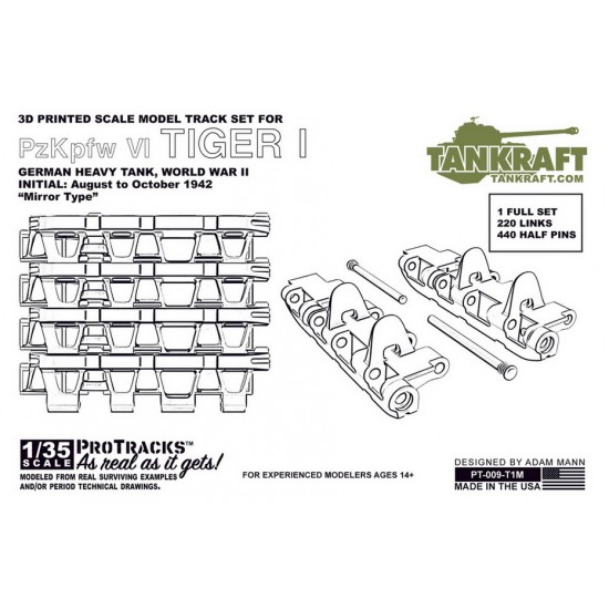 1/35 Tiger I Initial Mirror Type Cast Links for Academy 13264/Dragon/RFM kits