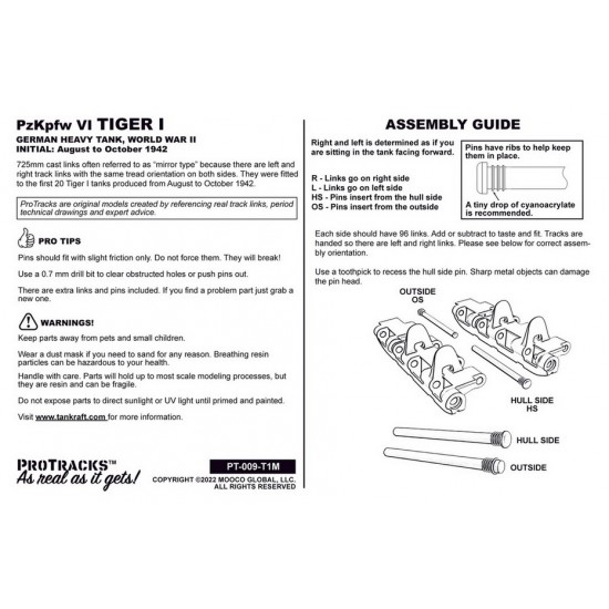1/35 Tiger I Initial Mirror Type Cast Links for Academy 13264/Dragon/RFM kits 1/35 Tiger I Initial Mirror Type Cast Links for Academy 13264/Dragon/RFM kits