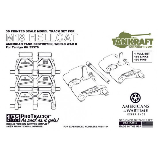 1/35 M18 Hellcat Cast Steel Tracks for Tamiya Kit #35376 1/35 M18 Hellcat Cast Steel Tracks for Tamiya Kit #35376