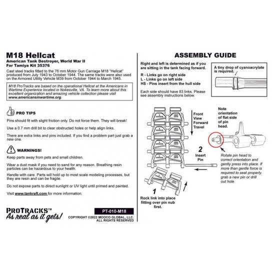 1/35 M18 Hellcat Cast Steel Tracks for Tamiya Kit #35376 1/35 M18 Hellcat Cast Steel Tracks for Tamiya Kit #35376