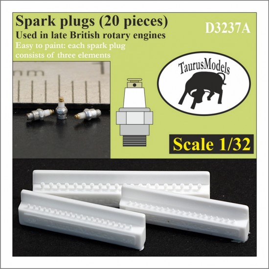 1/32 Late British Rotary Engines Spark Plugs (20pcs) 1/32 Late British Rotary Engines Spark Plugs (20pcs)