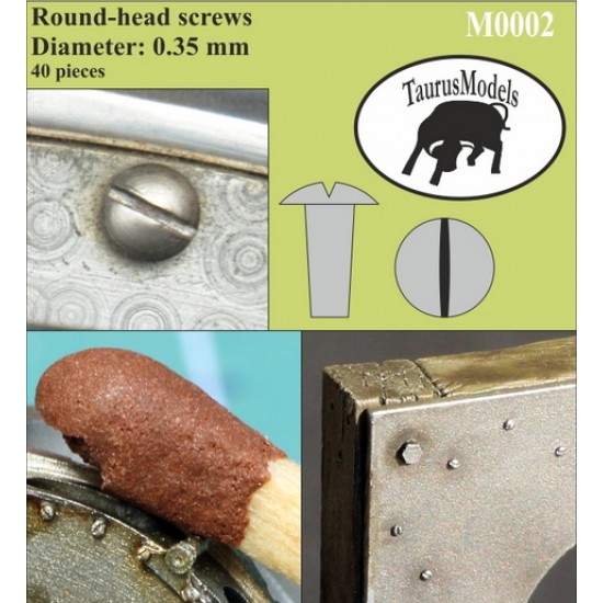 Round-Head Screws (40pcs, Diameter: 0.35mm)