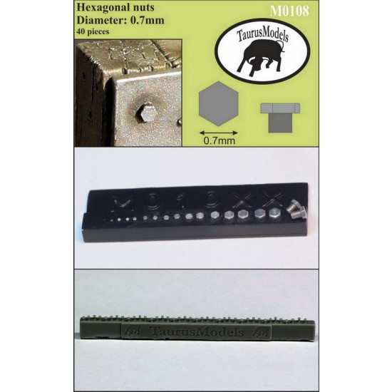 Hexagonal Nuts (40pcs, Diameter: 0.7mm) Hexagonal Nuts (40pcs, Diameter: 0.7mm)