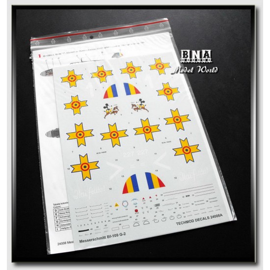Decals - 1/24 Messerschmitt Bf-109G-2 Decals - 1/24 Messerschmitt Bf-109G-2