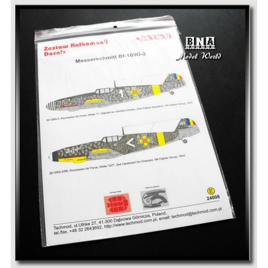 Decals - 1/24 Messerschmitt Bf-109G-2 Decals - 1/24 Messerschmitt Bf-109G-2