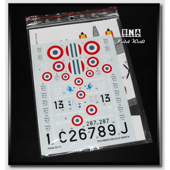 Decals for 1/48 Potez 63-11 Decals for 1/48 Potez 63-11