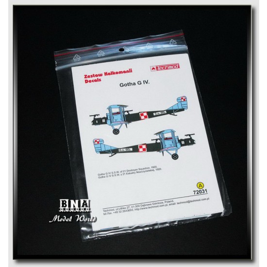 Decals for 1/72 Gotha G.IV (SSW) Decals for 1/72 Gotha G.IV (SSW)