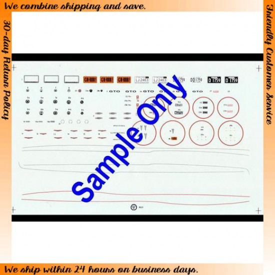 Decals for 1/25 1964-66 Pontiac GTO Decals for 1/25 1964-66 Pontiac GTO