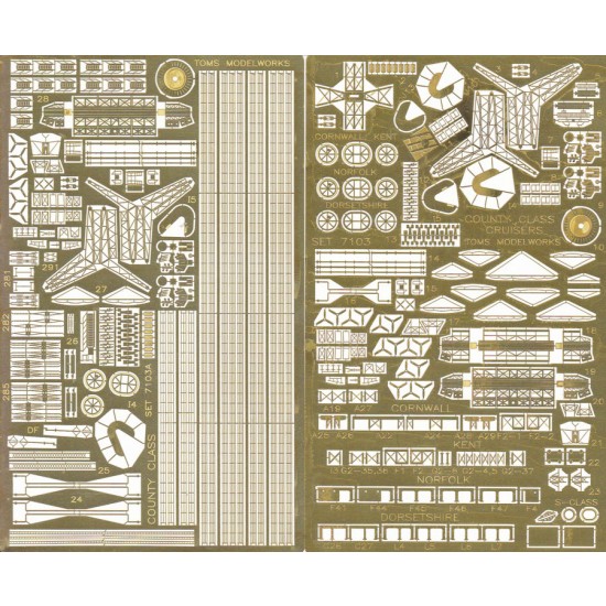 1/700 County Class Cruisers Detail Set for Aoshima kits 1/700 County Class Cruisers Detail Set for Aoshima kits