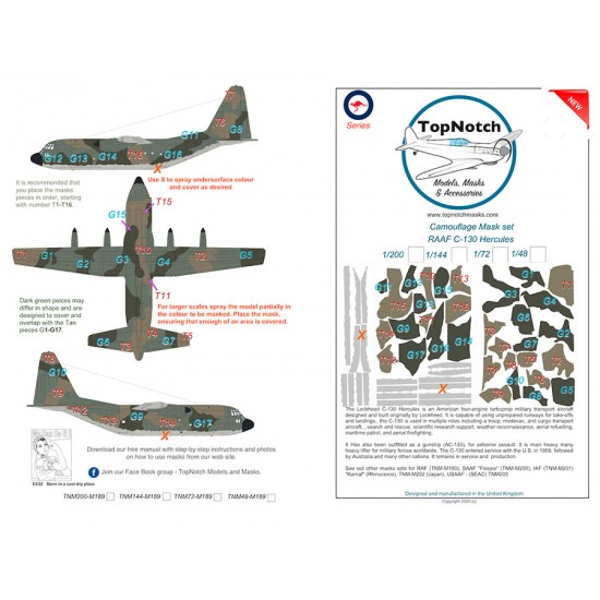 1/48 RAAF C-130 Hercules Camo Masks 1/48 RAAF C-130 Hercules Camo Masks