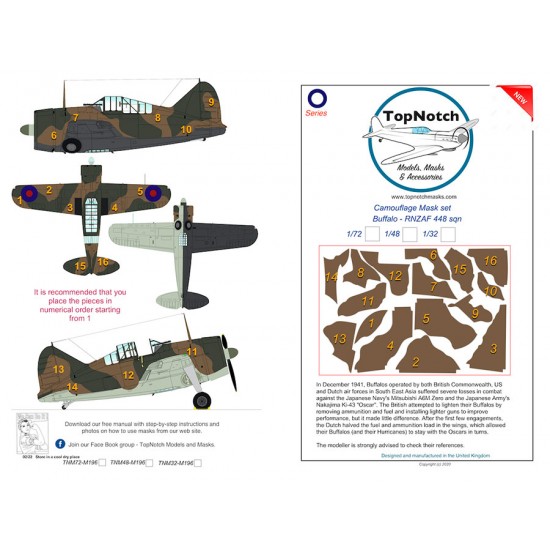 1/48 Buffalo - RNZAF 448 sqn Camo Masks 1/48 Buffalo - RNZAF 448 sqn Camo Masks