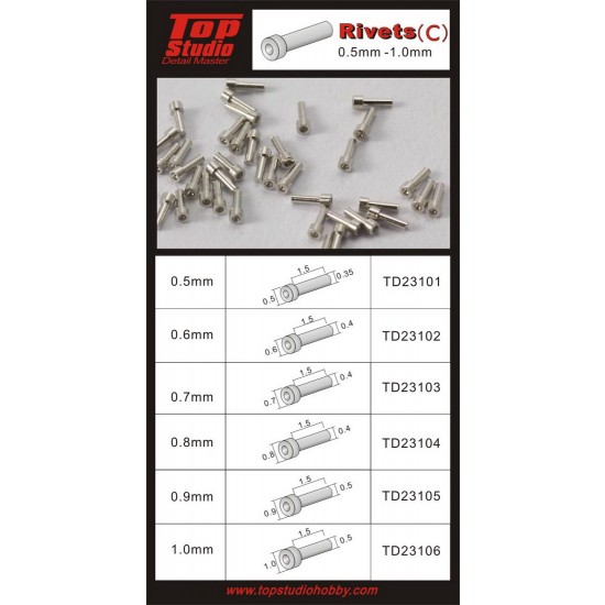 0.8mm Rivets (C) (20pcs) 0.8mm Rivets (C) (20pcs)