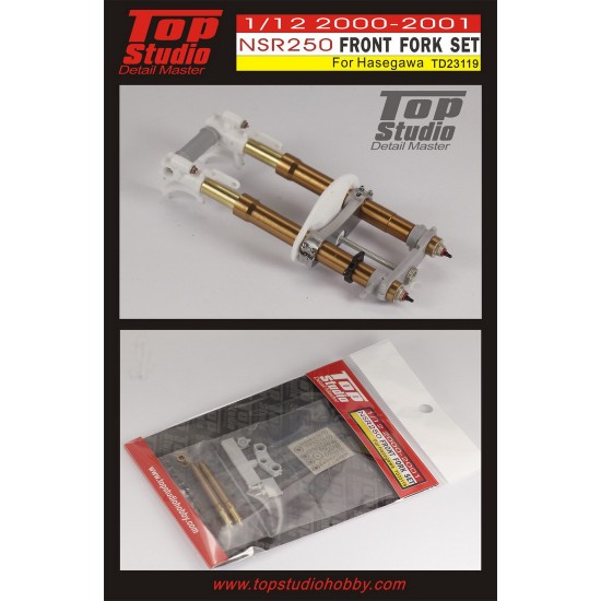 1/12 Honda NSR250 (2000-2001) Front Fork set for Hasegawa kit 1/12 Honda NSR250 (2000-2001) Front Fork set for Hasegawa kit