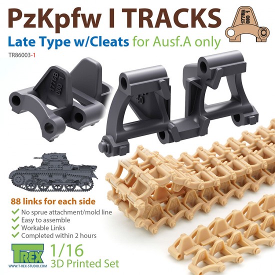 1/16 PzKpfw I Tracks Late Type w/Cleats for Ausf.A 1/16 PzKpfw I Tracks Late Type w/Cleats for Ausf.A