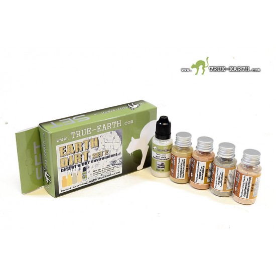 Earth Dirt Set Vol.2 - Desert and Dry Environment (4 x 20ml powders + 1 matt fixer) Earth Dirt Set Vol.2 - Desert and Dry Environment (4 x 20ml powders + 1 matt fixer)