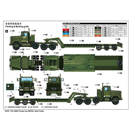 1/35 M920 Tractor tow M870A1 Semi Trailer 1/35 M920 Tractor tow M870A1 Semi Trailer
