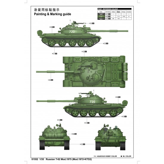 1/35 Russian T-62 Mod.1975 (Mod.1972+KTD2) 1/35 Russian T-62 Mod.1975 (Mod.1972+KTD2)