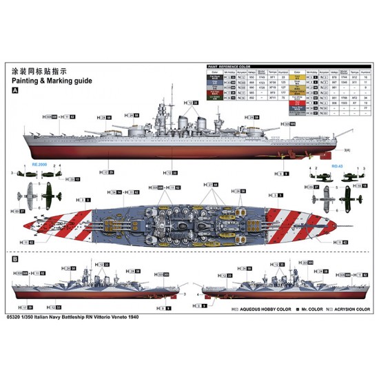 1/350 Italian Navy Battleship RN Vittorio Veneto 1940 1/350 Italian Navy Battleship RN Vittorio Veneto 1940