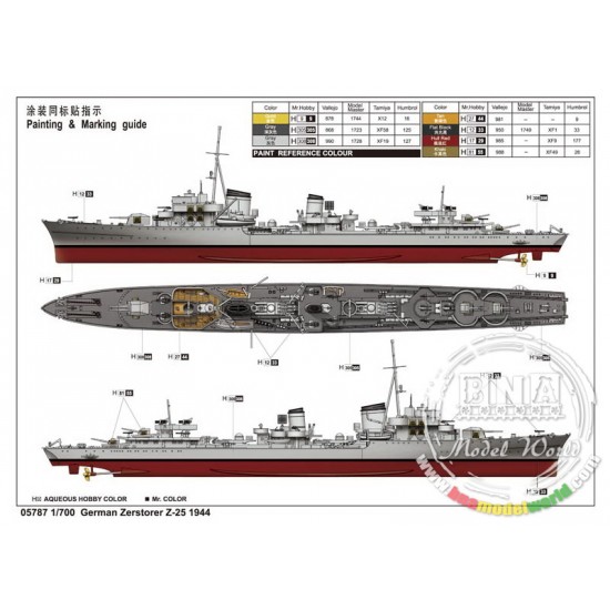1/700 German Zerstorser Z-25 1944 1/700 German Zerstorser Z-25 1944