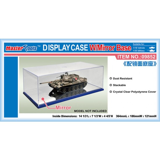 WxL Display Case w/Mirror Base (Length: 364mm, Width: 186mm, Height: 121mm)