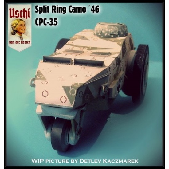 German Late War Paper Tank Masks - Split Ring Camo for 1/35 scale