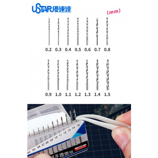 High Speed Drill Bits (0.2mm-1.5mm, 14pcs) High Speed Drill Bits (0.2mm-1.5mm, 14pcs)